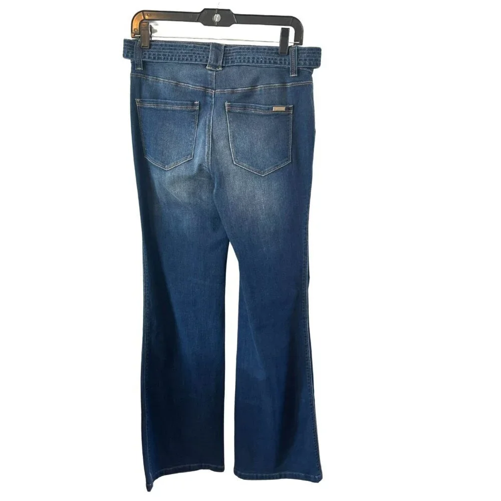 NWOT White House Black Market Womens Sky Utility Trouser Denim Jeans sz 4 Dark